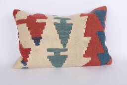 16x24 Kilim Lumbar Pillow Cover Turkish Wool Cushion - thumbnail 1