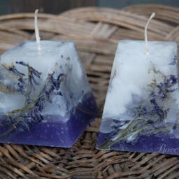 Lavender Candles, Purple Scented Handmade Candles Dried Flowers, Aroma Candle, Romantic Botanical Candle - thumbnail 2