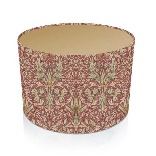 Snakeshead Wine/ 3M Gold Interior Linen Style Cylinder/ Drum Lampshades/ Pendant Shade/ Table, Handmade in Uk, Colourful Home Decor - image 1