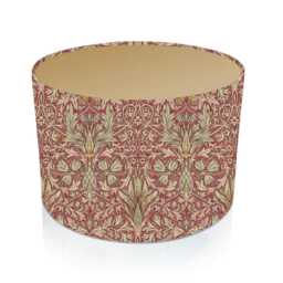 Snakeshead Wine/ 3M Gold Interior Linen Style Cylinder/ Drum Lampshades/ Pendant Shade/ Table, Handmade in Uk, Colourful Home Decor - thumbnail 1