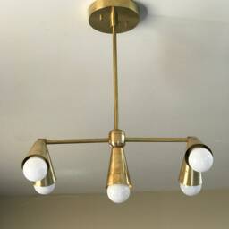 Rhea Mid Century Modern Industrial 5 Light Sputnik Chandelier - thumbnail 2