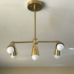 Rhea Mid Century Modern Industrial 5 Light Sputnik Chandelier - thumbnail 3