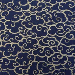 Navy Blue Cushion Cover Oriental Gold Cloud Design, Handmade Cotton Pillow - thumbnail 3