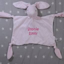 Cuddly Blanket Embroidered With Name - Security Cuddly Pink Hase 400248 - thumbnail 4