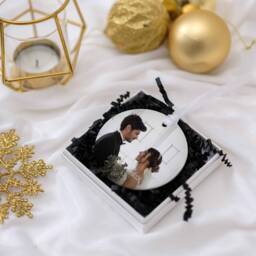 Married Photo Bauble, Personalised Engaged Ornament, First Christmas As Mr & Mrs Decoration, Couple Wedding Gifts - thumbnail 2