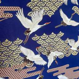 Blue Crane Noren Curtain, Japanese Restaurant Window & Waves Long Noren, Caf?? Doorstep Blue Flat Panel Curtain - thumbnail 4