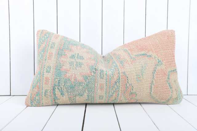 Kilim Lumbar Pillow Cover 12x24 Turkish Home Decor - image 1