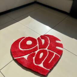Love You Tufted Rug/%100 Handmade - thumbnail 2