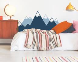 Mountain Wall Decal - Multicolor Nursery Decal, Decals, Kids Room Woodland Nursery, Decor, Cute Sticker - thumbnail 1