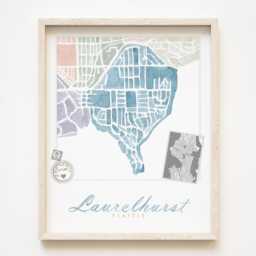 Laurelhurst Seattle Neighborhood Map Watercolor Print Washington City Block Plan - Art Print Downtown Wall Realtor - thumbnail 1