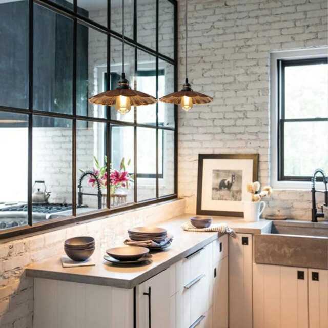 Rustic Metal Pendant Light Industrial Vintage Lampshade - image 1