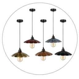 Rustic Metal Pendant Light Industrial Vintage Lampshade - thumbnail 4