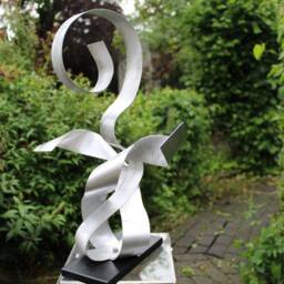 "Modern Large Abstract Aluminum Metal Sculpture Art Unique ""Mamili" - thumbnail 4