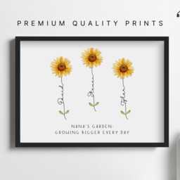 Personalised Daisy Mothers Day Print & Frame Gift - For Mum Gran Nan Nanny Grandma Custom Flower Sunflower Her Mom Decor Keepsake - thumbnail 2