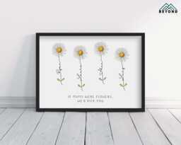 Personalised Daisy Mothers Day Print & Frame Gift - For Mum Gran Nan Nanny Grandma Custom Flower Sunflower Her Mom Decor Keepsake - thumbnail 1