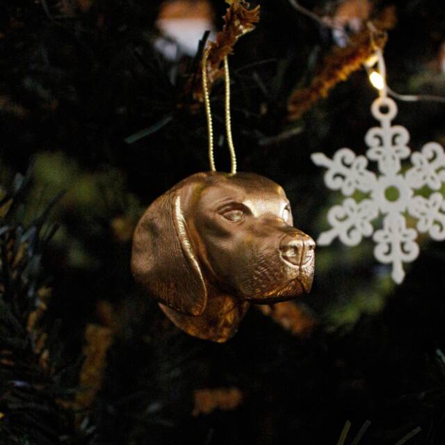 Beagle Christmas Charm Festive Dog Head Tree Ornament - image 1