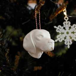 Beagle Christmas Charm Festive Dog Head Tree Ornament - thumbnail 4