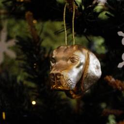Beagle Christmas Charm Festive Dog Head Tree Ornament - thumbnail 2