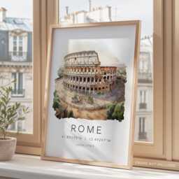 Rome Travel Art Print, The Colosseum Rome, Italy City Landmarks, European Prints, Wall Art, Engagement, Gifts - thumbnail 3