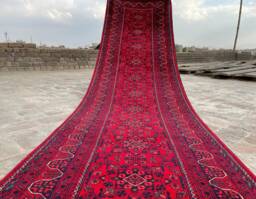 17 Ft Long Runner Rug, Best Quality Turkmen Khamyab Khal Mohammdi, Bokhara Runner, Afghan Handmade Wool Oriental, Hallway Runner 16.7 X 2.9 - thumbnail 1