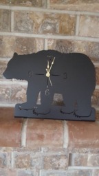 Bear Desk Clock. Decor. Wildlife Metal Art. Home Rustic