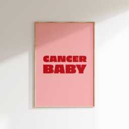 Cancer Baby Print Retro Astrology Star Sign Wall Art - thumbnail 1