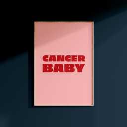 Cancer Baby Print Retro Astrology Star Sign Wall Art - thumbnail 2