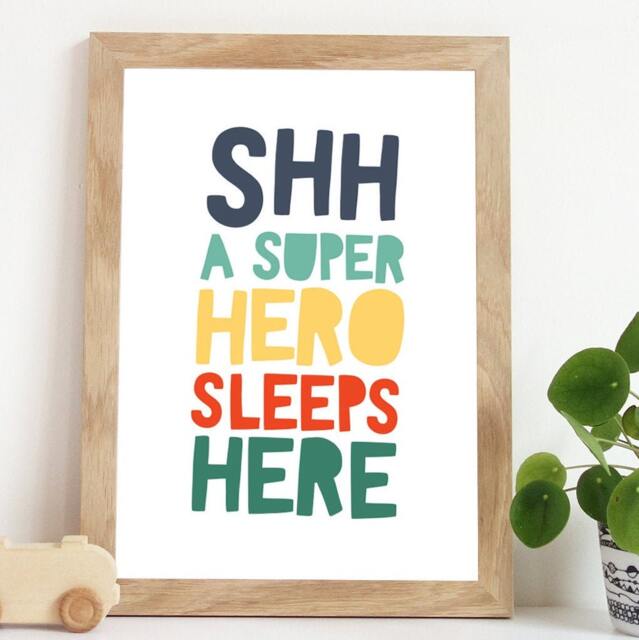Superhero Nursery Print, Wall Art, Boys Bedroom Prints, Playroom Decor Green Print - image 1