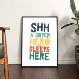 Superhero Nursery Print, Wall Art, Boys Bedroom Prints, Playroom Decor Green Print - thumbnail 3
