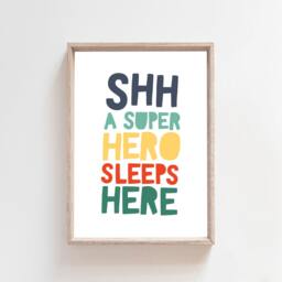 Superhero Nursery Print, Wall Art, Boys Bedroom Prints, Playroom Decor Green Print - thumbnail 2