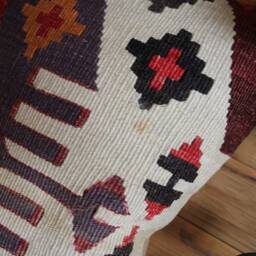 40cm - 16Inch Stunning Kilim Pillow Cover - Antique Slit Weave Nomadic Style Handwoven Rug Cushion - thumbnail 3