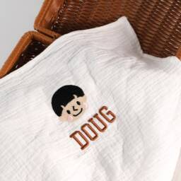 Personalized Baby Blanket Soft Cotton Knit Newborn Gift Custom Embroidered Kids Shower Pattern Stroller - thumbnail 3