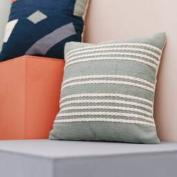 Terrazzo Handmade Kilim Floor Cushion Cover 26x26 20x20 Cotton Woven Throw Pillow Blue Pillowcase Living Room Decor Gifts For Her Boho - thumbnail 2