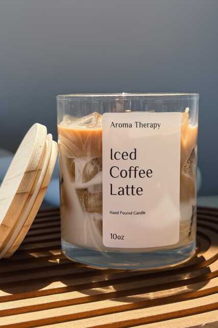 Iced Coffee Latte Candle, 10Oz Soy Wax, Scented - image 1