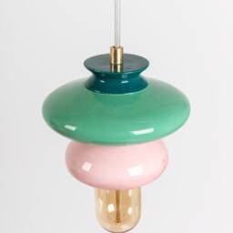 Pendant Ceramic Lamp, Hanging Lampshade, Handmade Design, Unique Light Fixture Gift - Us Shipping Includes All Taxes - thumbnail 3