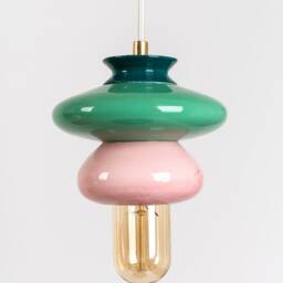 Pendant Ceramic Lamp, Hanging Lampshade, Handmade Design, Unique Light Fixture Gift - Us Shipping Includes All Taxes - thumbnail 2