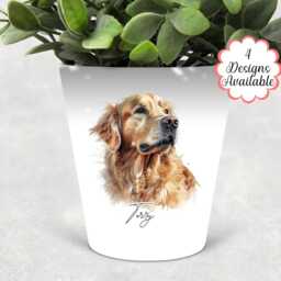 Personalised Golden Retriever Plant Pot, Pen Pot/Makeup Brushes Holder - The Perfect Gift For Lovers Dog Memorial - thumbnail 3