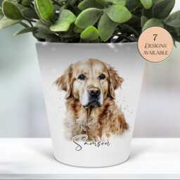 Personalised Golden Retriever Plant Pot - Pen Makeup Brush Holder Dog Memorial Gift - thumbnail 2