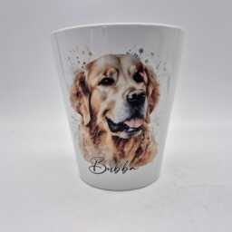 Personalised Golden Retriever Plant Pot - Pen Makeup Brush Holder Dog Memorial Gift - thumbnail 4