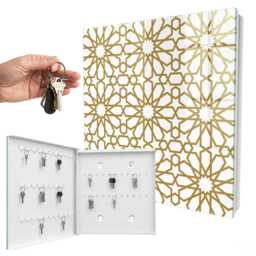 Geometric Pattern Key Cabinet For Home, White Box Wall, Geometry, Lovers Of Classic Designs - thumbnail 2