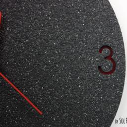 Black Granite Concrete Wall Clock/Modern Circle With Textured - Contemporary Home Decor Housewarming Gift Idea - thumbnail 2