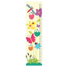Flowers & Bugs Personalized Girls Height Chart White Polka Dots , Bedroom Wall Art - thumbnail 2