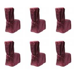 Pack Of 6 Damask Dining Chair Covers Rj03 For Weddings Events Decor Christmas - thumbnail 1