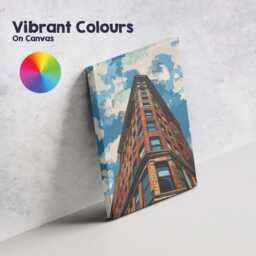 Modern Flatiron Style Brick Building Urban Architecture Canvas Wall Art Print Decor Picture Ready To Hang - thumbnail 4