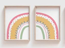 2 Girls Nursery Prints. Rainbow Prints, Decor, Bedroom Wall Art, Art - thumbnail 1