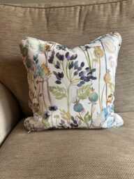 Voyage Maison Hedgerow Piped Cushion in Sky Cream Colourway Various Sizes Available - thumbnail 1