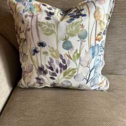 Voyage Maison Hedgerow Piped Cushion in Sky Cream Colourway Various Sizes Available - thumbnail 3