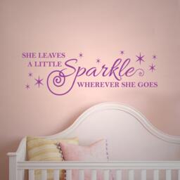 She Leaves A Little Sparkle - Wall Sticker Childrens Bedroom Nursery Vinyl Decal - thumbnail 2