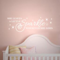 She Leaves A Little Sparkle - Wall Sticker Childrens Bedroom Nursery Vinyl Decal