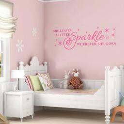 She Leaves A Little Sparkle - Wall Sticker Childrens Bedroom Nursery Vinyl Decal - thumbnail 3